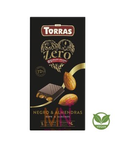Chocolate negro 72% sin azúcar con Almendras ZERO 150g