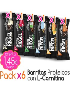 Pack x6 Barritas hiperproteicas con L-Carnitina