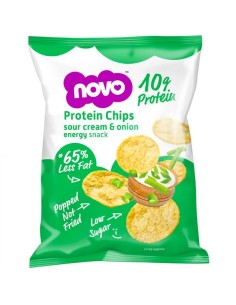 protein chips crema agria y Cebolla novo 30g