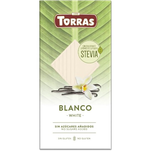 chocolate blanco con stevia torras