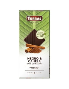 chocolate negro con stevia canela torras
