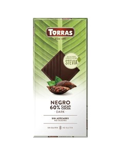 chocolate negro con stevia 60% cacao