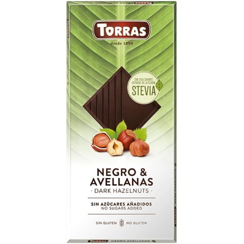 chocolate negro con stevia y avellanas chocolates torras