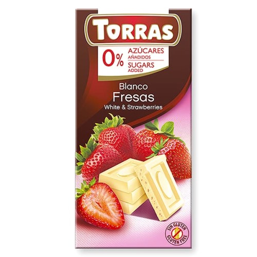 chocolate blanco con fresas sin azucar chocolates torras