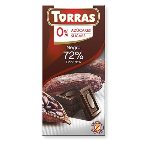 chocolate negro sin azucar 72% cacao
