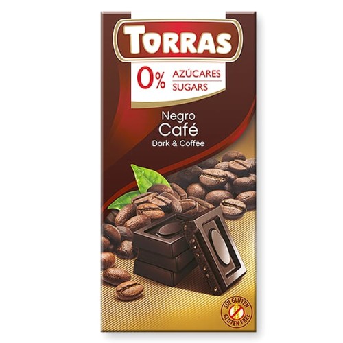 chocolate negro sin azucar con cafe torras