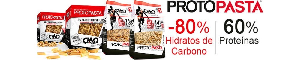 Pastas proteicas PROTOPASTA, 60% proteína, sólo 14% hidratos